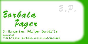 borbala pager business card